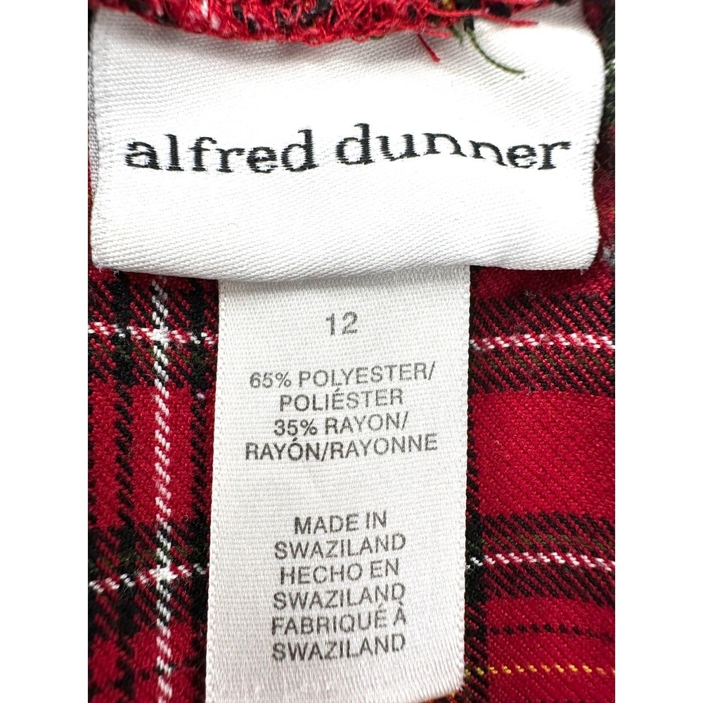 ALFRED DUNNER Tartan Plaid Pants High-Rise Ankle Length Wide Leg Size 12 VTG - Picture 3 of 8